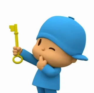 🪡 Pocoyo Pocoyo, 卡通, 角色, 钥匙, 思考 whatsapp sticker