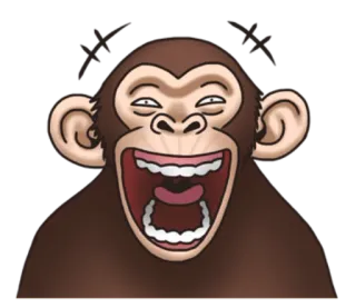 😂 macaco, animal, desenho animado, engraçado, rindo telegram sticker