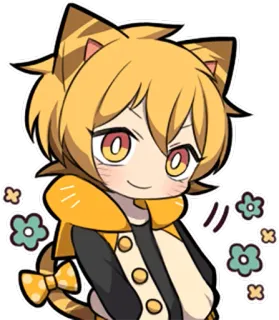🙂 애니메이션, 고양이, 노란색, 카와이, 귀여운, 치비, 만화, 디지털 아트 telegram sticker