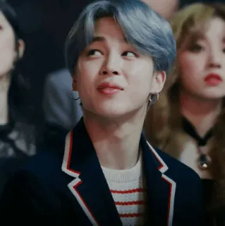 💸 Jimin pessoa, homem, kpop, cantor, cabelo azul whatsapp sticker
