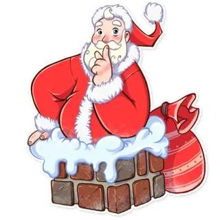 😯 Santa Claus Papai Noel, Natal, chaminé, feriado, festivo, inverno whatsapp sticker