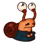 😔 snail, cartoon, animation, character, eyes, cute telegram sticker