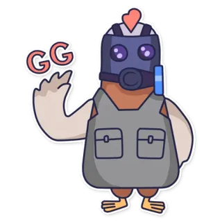 ✋ GG ayam, masker gas, rompi, gg, permainan bagus, kartun, permainan telegram sticker