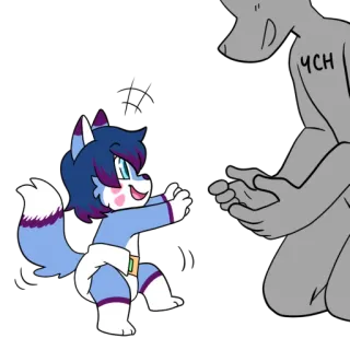 🐾 YCH furry, animal, cartoon, digital art telegram sticker