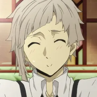 🍥 Atsushi Nakajima Bungou Stray Dogs Anime, Personnage, Joyeux, Souriant, Atsushi Nakajima, Bungo Stray Dogs whatsapp sticker