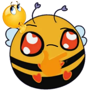 🧐 abelha, emoji, dedo do meio, rude, desenho animado telegram sticker