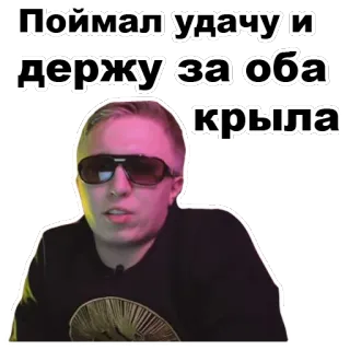 👌 Поймал удачу и держу за оба крыла whatsapp sticker