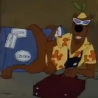 🏝 Scooby Doo LONDON cartoon, dog, luggage, travel, scooby doo telegram sticker