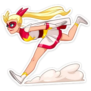 🏃‍♂ super-herói, desenho animado, menina, correndo, ação, história em quadrinhos telegram sticker