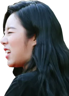 😣 wanita, wajah, rambut hitam, senyum, korea, asia telegram sticker