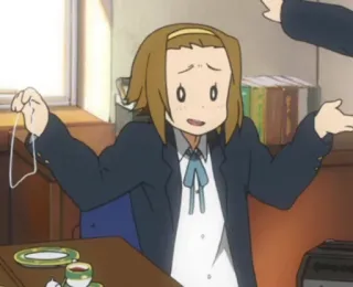 🌟 anime, k-on, cute, girl, confused, character, japanese telegram sticker