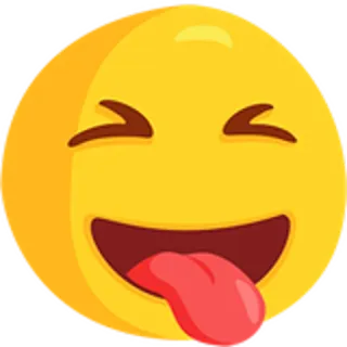 😝 Emoji, Twarz, Wyraz, Język, Figlarny, Szczęśliwy telegram sticker