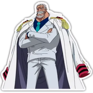 😏 Monkey D. Garp One Piece Монки Д. Гарп, Ван Пис, Аниме, Морской дозор, Вице-адмирал, Наклейка telegram sticker