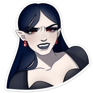 ❓ вампир, готика, темный, фэнтези, монстр, существо, женщина whatsapp sticker