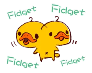 🤔 Fidget pato, lindo, fidget, divertido, dibujos animados, animal telegram sticker