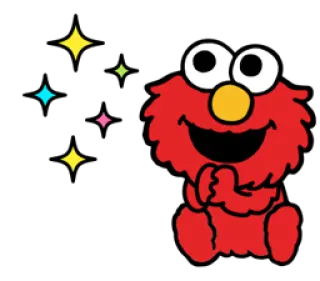 😀 Elmo Sesame Street Elmo, Sesamstraße, Cartoon, süß, Sterne whatsapp sticker