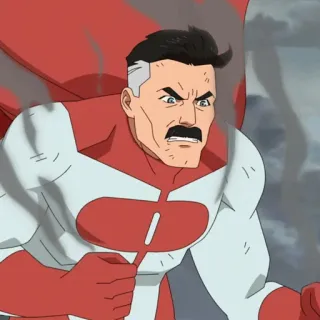 🌐 Omni-Man Invincible Superheld, Viltrumit, animiert, stark, Schnurrbart telegram sticker
