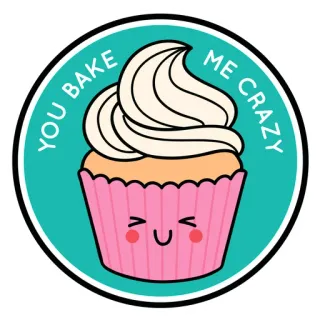 🧁 YOU BAKE ME CRAZY Muffin, Backen, Dessert, Süß, Essen, Niedlich, Cartoon whatsapp sticker