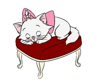 😴 Marie The Aristocats chat, dormir, mignon, dessin animé, Marie, Disney, Les Aristochats telegram sticker