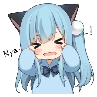 😖 Nya Anime, Manga, Oreilles de chat, Pleurs, Mignon, Kawaii whatsapp sticker