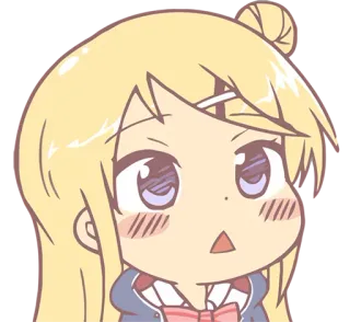 😮 Anime, Manga, Cartoon, Mädchen, Süß, Blond, Aufkleber telegram sticker