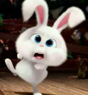 🍼 Snowball The Secret Life of Pets thỏ, con thỏ, dễ thương, động vật, hoạt hình, mềm mại, trắng telegram sticker