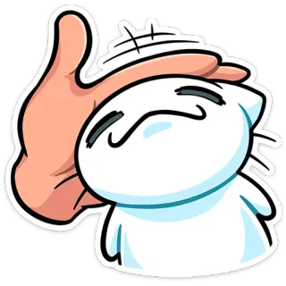 ☺️ cat, pet, animal, hand, sticker telegram sticker
