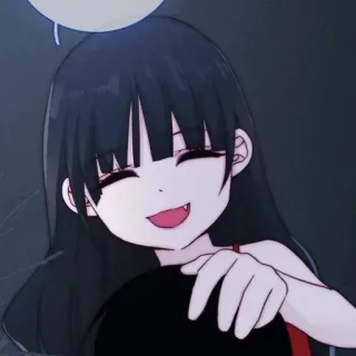 🔸 anime girl, vampire, smiling, cartoon, character telegram sticker