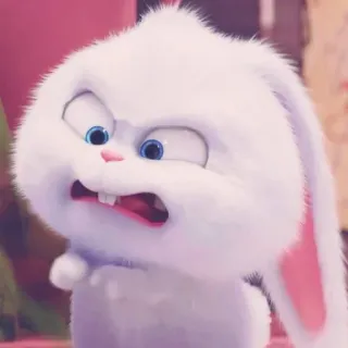 ☁️ Snowball The Secret Life of Pets lapin, lapinou, animal, dessin animé, mignon, en colère, Comme des bêtes, doux whatsapp sticker