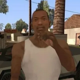 🤨 CJ Grand Theft Auto: San Andreas CJ, Grand Theft Auto, San Andreas, Video Game, Character telegram sticker