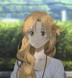 💞 Asuna Yuuki Sword Art Online anime, girl, cute, portrait, cartoon, character, digital art whatsapp sticker