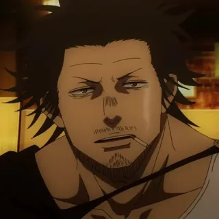 🚬 Yami Sukehiro Black Clover Anime, Black Clover, Yami Sukehiro, Charakter, Rauchen, Zigarette whatsapp sticker
