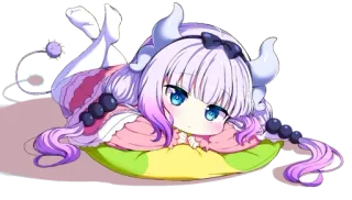 🥺 Kanna Kamui Miss Kobayashi's Dragon Maid Anime, Dragão, Kanna, Kawaii, Fofo whatsapp sticker
