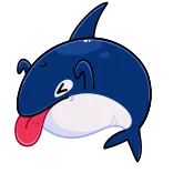 🦈 Tiburón, Animal, Lindo, Lengua, Dibujos animados telegram sticker