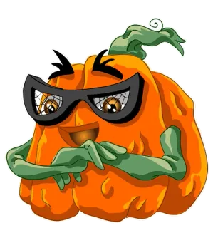 😎 calabaza, halloween, disfraz, ojos, naranja, mascarada telegram sticker
