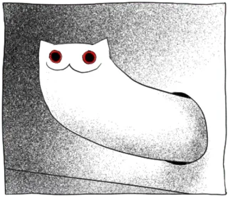 🙊 猫, 動物, かわいい, ステッカー, 白猫, 漫画, シンプル telegram sticker