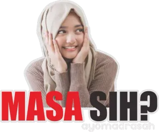 😮 MASA SIH? indonezyjski, pytanie, niespodzianka, hidżab, muzułmanin telegram sticker