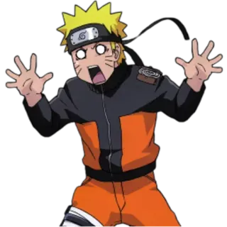 ⚡️ Naruto Uzumaki Naruto anime, shocked, scared, ninja, cartoon whatsapp sticker