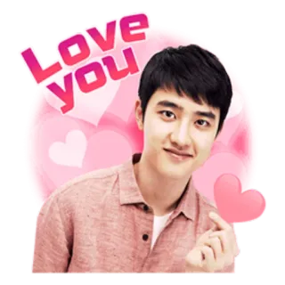 ❤️ Love you amor, coração, kpop, adesivo, fofo, mensagem telegram sticker