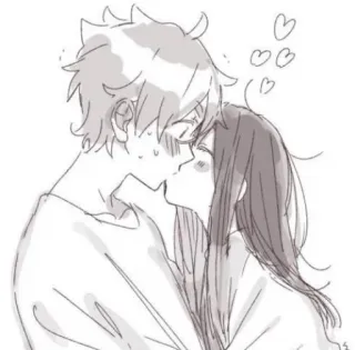 😜 amore, romance, bacio, anime, coppia, cuori, affetto telegram sticker