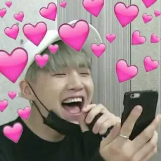 📱 hearts, person, phone, laughing, joy telegram sticker
