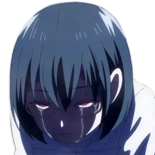 😭 Anime, Chorando, Triste, Emocional, Menina telegram sticker