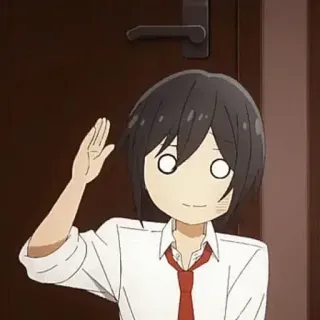 🖤 动漫, 漫画, 角色, 问候, 挥手, 堀与宫村 telegram sticker