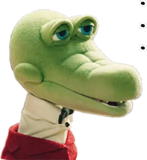 😐 puppet, crocodile, character, green telegram sticker