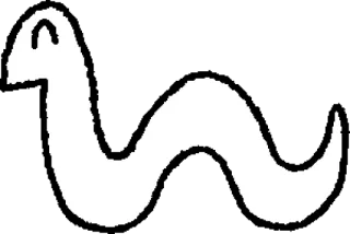 🐍 verme, carino, scarabocchio, bianco, nero, cartone animato telegram sticker