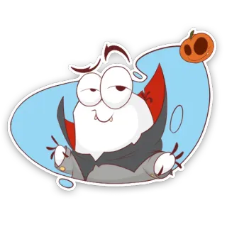 👹 pegatina, dibujos animados, halloween, vampiro, calabaza telegram sticker