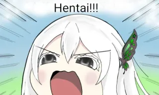 🤯 Hentai!!! Anime, Schrei, Wütend, Schmetterling whatsapp sticker