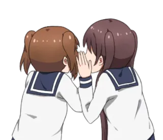 🙄 Anime, Chicas, Susurrando, Uniforme escolar, Lindo telegram sticker