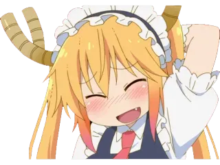 ☺️ Tohru Miss Kobayashi's Dragon Maid Animé, Dragon, Serveuse, Mignon, Joyeux, Tohru whatsapp sticker