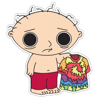 🤯 Stewie Griffin Family Guy cartoon, character, Stewie, Family Guy, tie-dye telegram sticker
